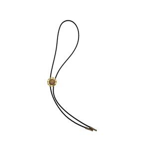 Vintage Black Braided Leather 1904 Indian Head Penny Southwest Western Bolo Tie